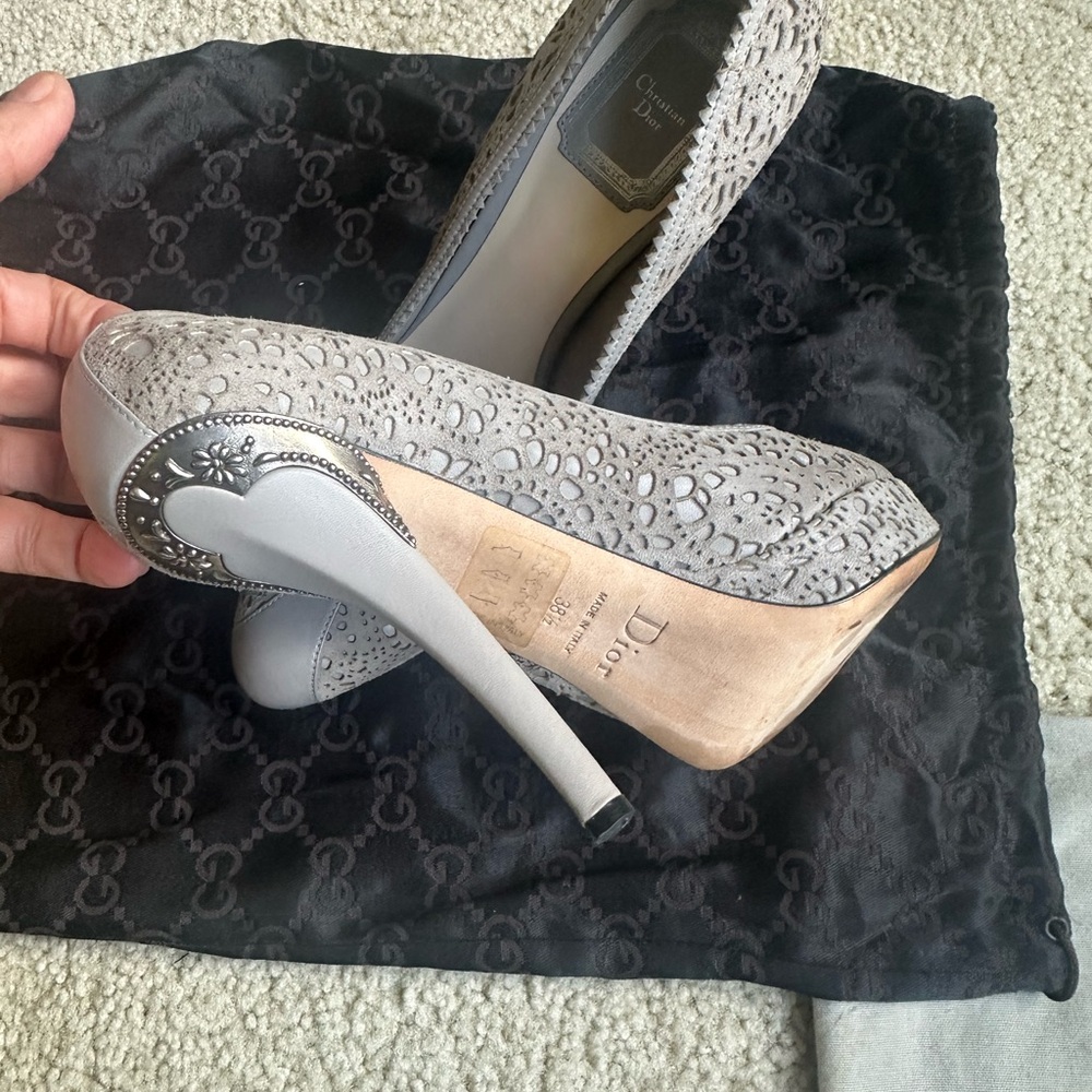 Dior suede and leather pumps size 8.5 - Picture 3 of 7